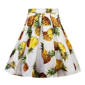 Pineapple Pleated Skirt